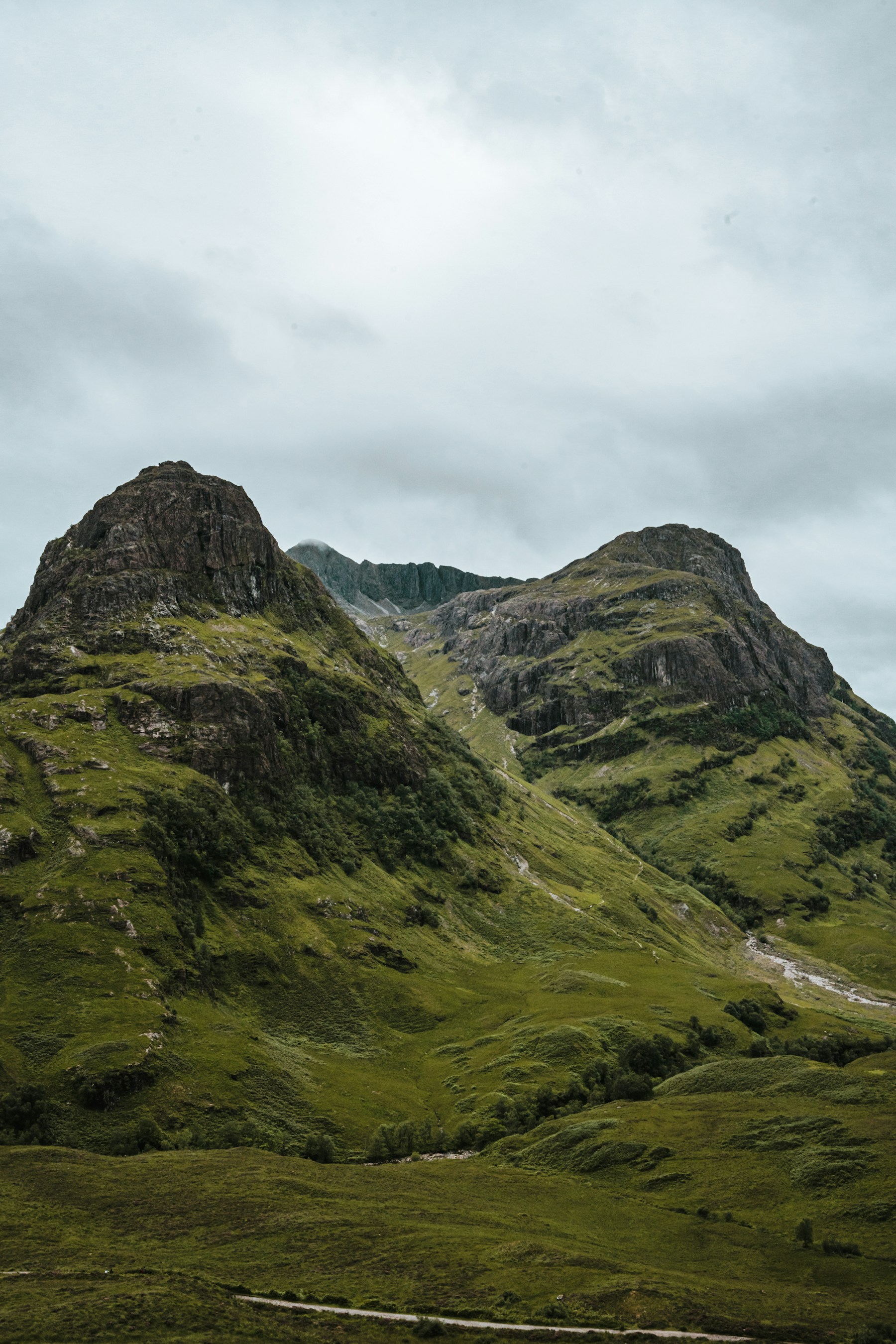 Steep hills and a narrow track in the Scottish Highlands